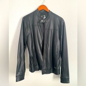 Guess Faux Leather Bomber Jacket